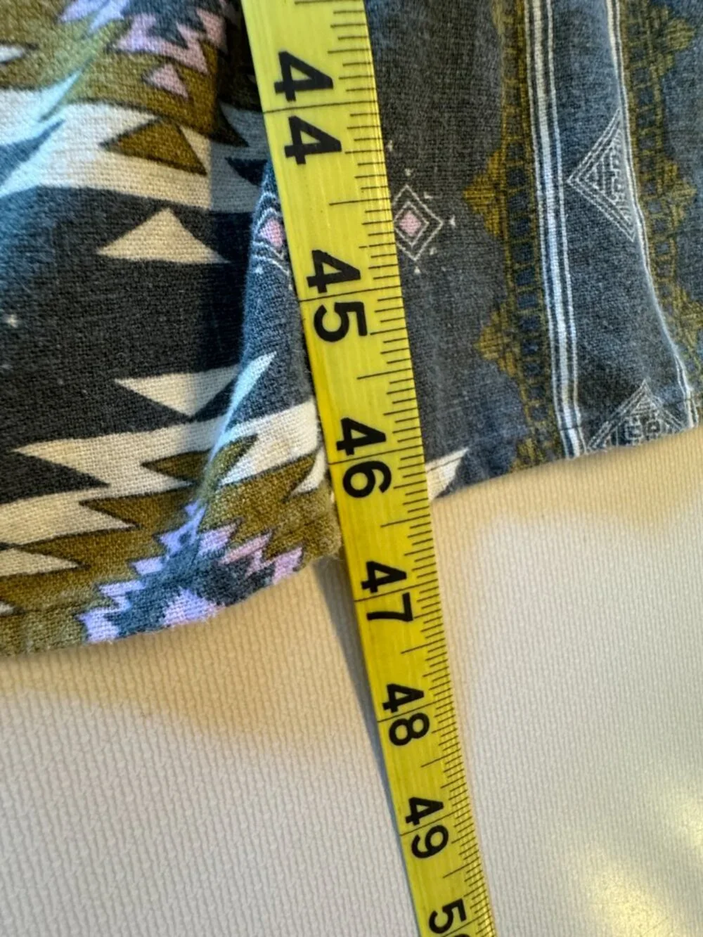Sonoma Goods For Life Jumper Dress Womens XL Gray Green Aztec Print Pockets Boho - Picture 10 of 14